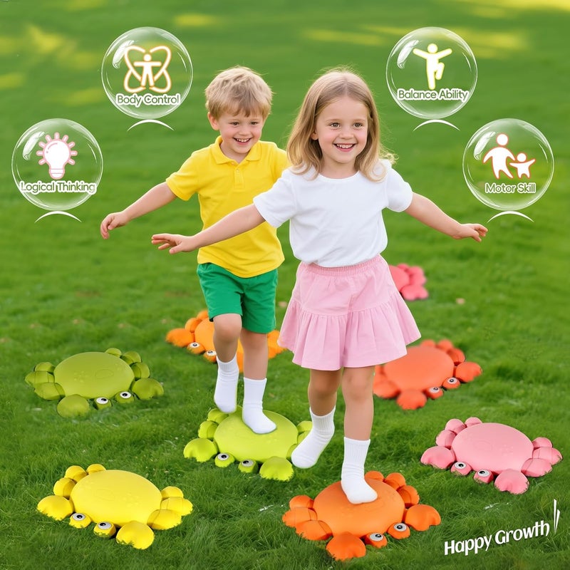 TOPNEW Stepping Stones for Kids, Non-Slip Balance Stepping Stones for Promoting Children's Coordination Skills, Toddler Stepping Stones Obstacle Course for Kids Age 3 4 5 6 7+ - Image 2